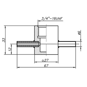 Проточная камера 3/4" UNF со штуцерами Д6 с гайками Gyrolok