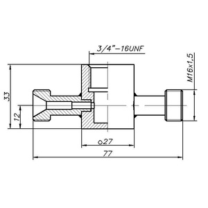 Проточная камера 3/4" UNF со штуцерами М16x1.5