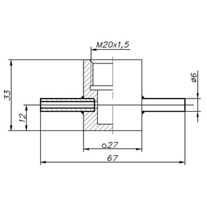 Проточная камера М20x1.5 со штуцерами Д6 с гайками Gyrolok
