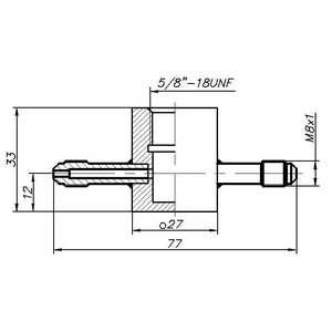 Проточная камера 5/8" UNF со штуцерами М8x1