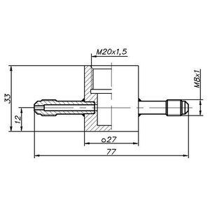 Проточная камера М20x1.5 со штуцерами М8x1