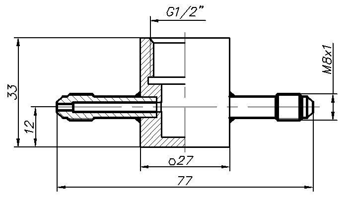 Проточная камера G1/2" со штуцерами М8x1 (N4682)