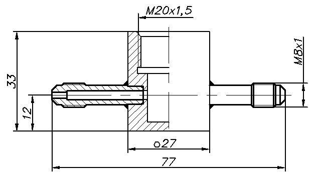 Проточная камера М20x1.5 со штуцерами М8x1 (N4677)